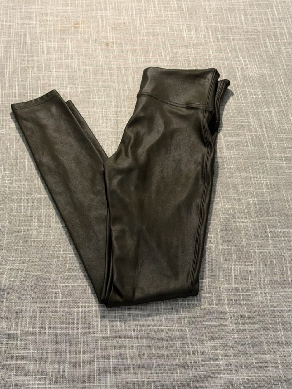 Spanx Faux Leather Leggings Black High Rise Stretch Skinny Small